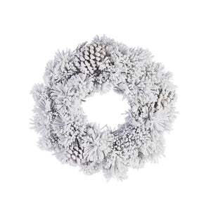 Corona Arves Innevata Diametro 40cm (6 Pezzi)