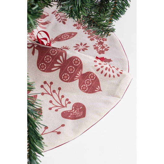 Copribase per Albero Natale Victory Avorio-Rosso Diametro 90cm (4 Pezzi)
