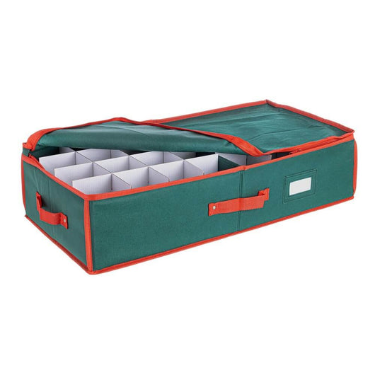 Contenitore Xmas per Sfere Rettangolare Verde Capacità 64 Pezzi Diametro 80cm (4 Pezzi)