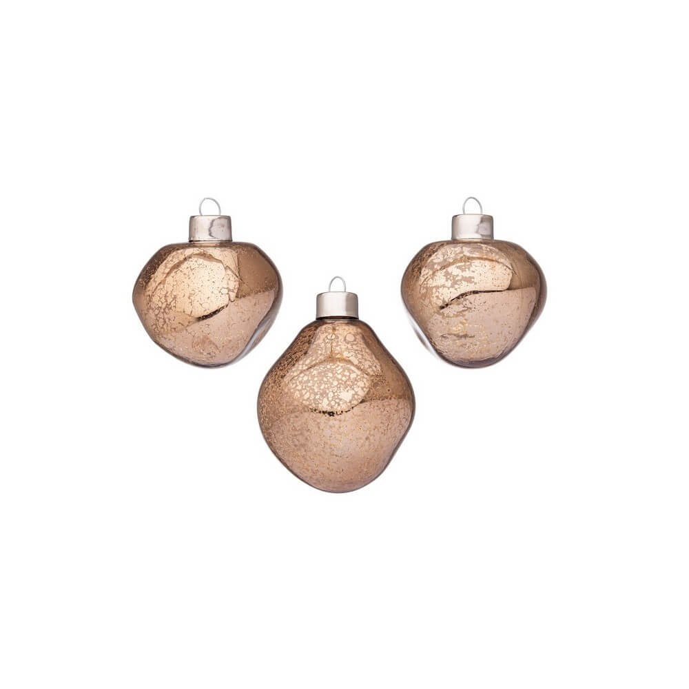 Confezione da 6 pendagli vetro Organic marrone D60 assortiti