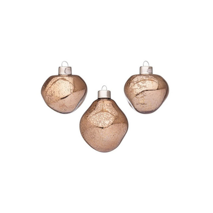 Confezione da 6 pendagli vetro Organic marrone D60 assortiti