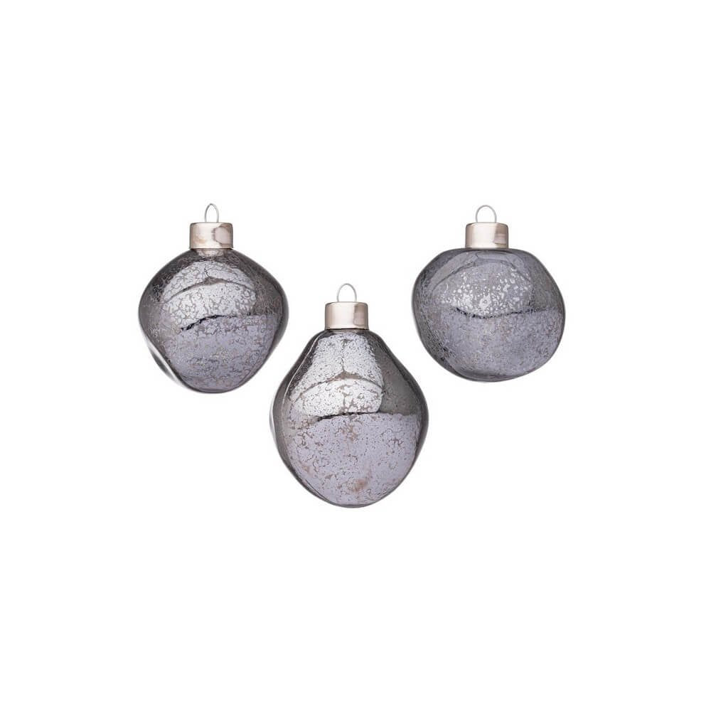 Confezione da 6 pendagli vetro Organic grigio D60 assortiti