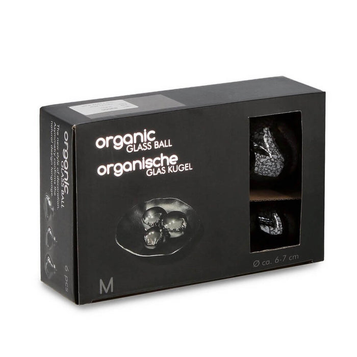 Confezione da 6 pendagli vetro Organic grigio D60 assortiti