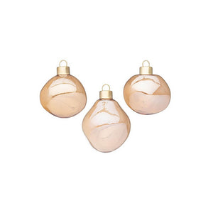 Confezione da 6 pendagli vetro Organic champagne luminoso D60 assortiti