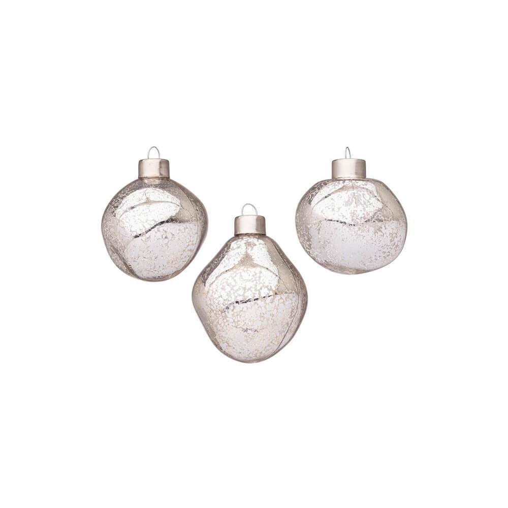 Confezione da 6 pendagli vetro Organic argento D60 assortiti