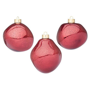 Confezione da 3 pendagli vetro Organic verde luminoso D100 assortiti