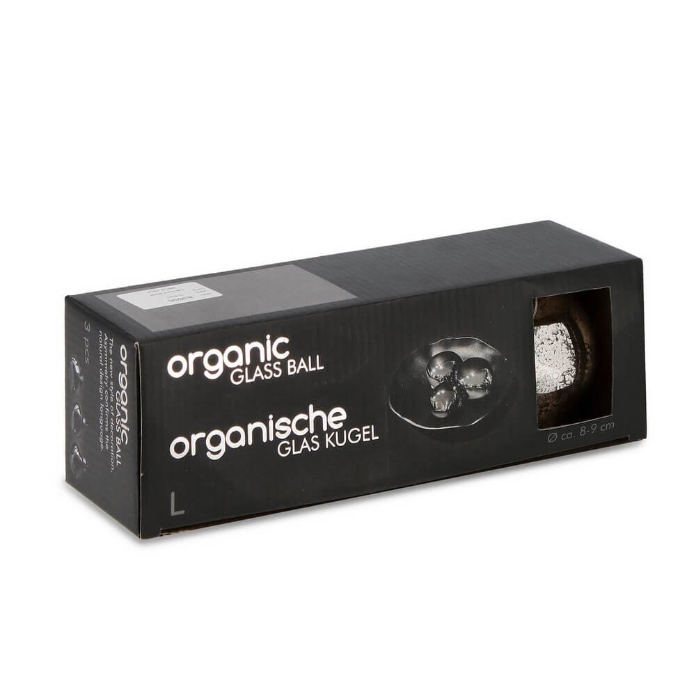 Confezione da 3 pendagli vetro Organic argento D80 assortiti