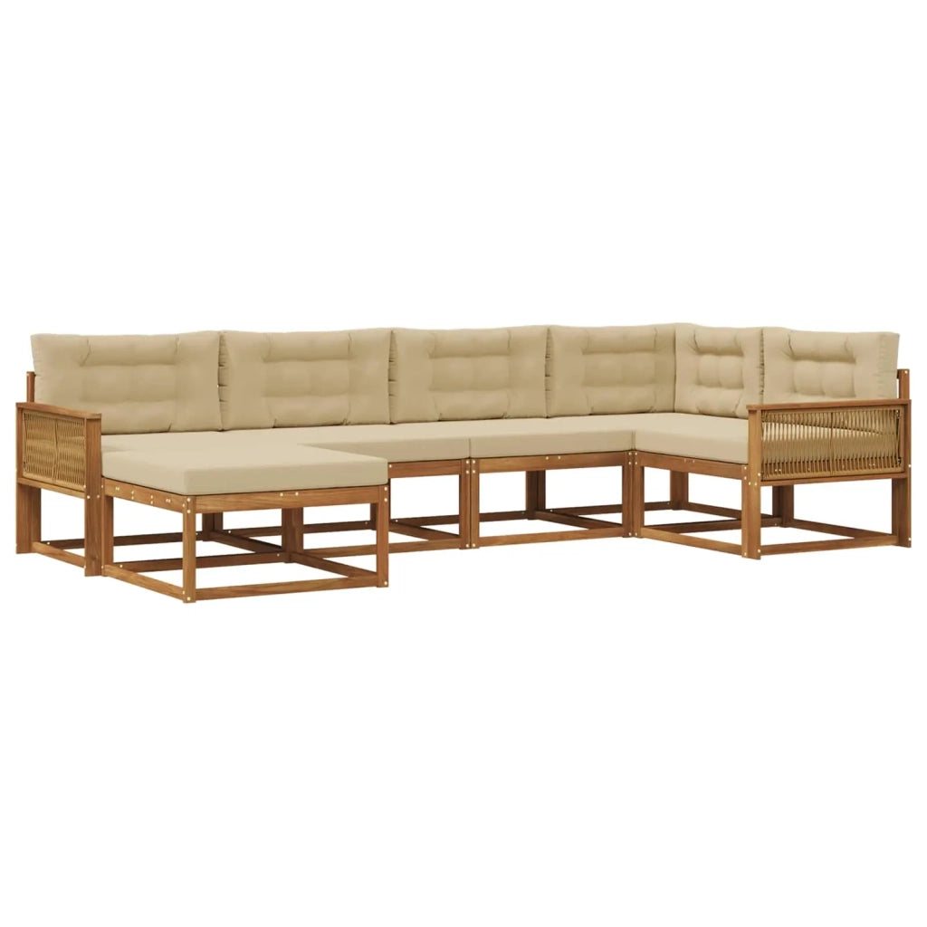 Set di divani da esterno 6 pz Naturale e Beige 3382711