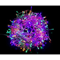 Catena di luci 180 LED multicolore filo trasparente interno-esterno