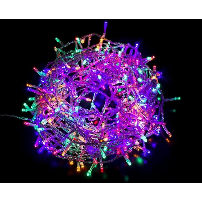 Catena di luci 180 LED multicolore filo trasparente interno-esterno