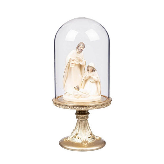 Campana vetro Kasey con nativitÃ  3 figure in piedi