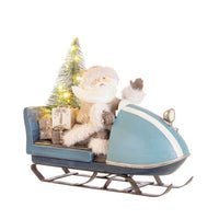 Babbo Natale Danish con slitta blu e LED