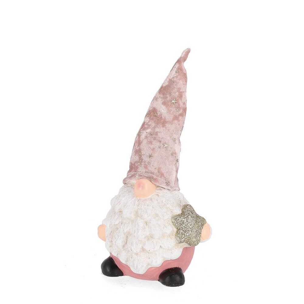 Babbo Natale Cheryl Rosa in posizione Stand con Stella Altezza 25cm (4 Pezzi)