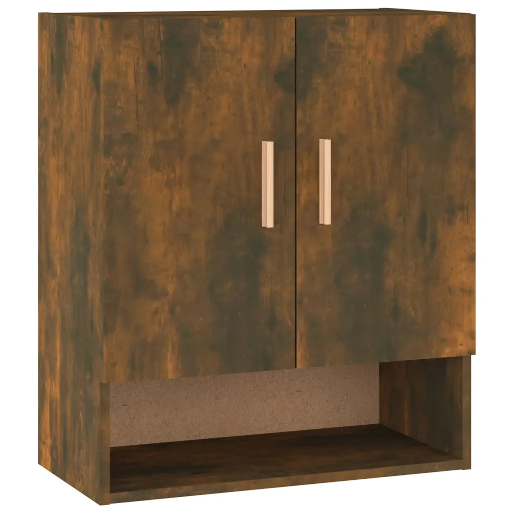 Armadietto a Muro | Mobile a Parete Rovere Fumo 60x31x70 cm in Legno Multistrato