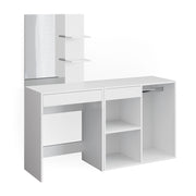 Vicco Tavolo da toeletta Bianco 140 cm con armadio