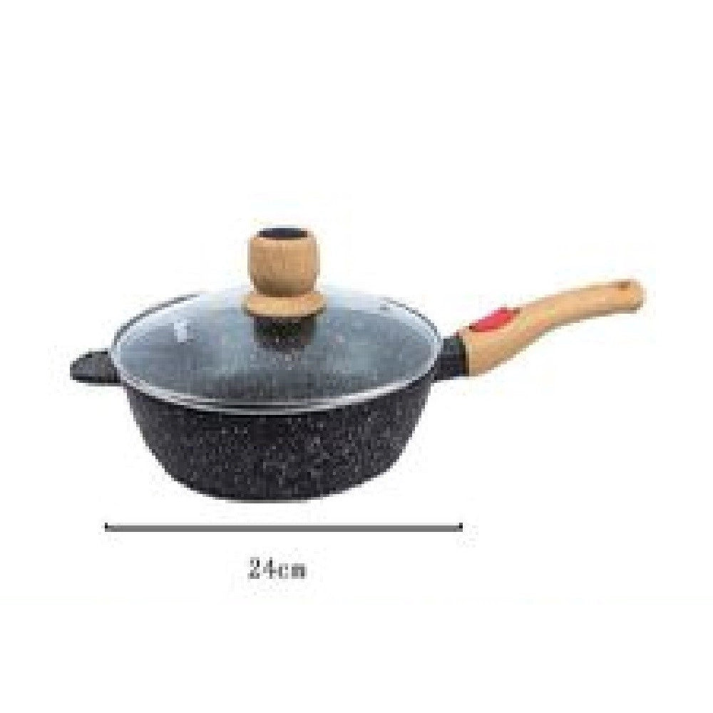 Trade Shop - Padella Tonda T-9476 Cucina 24cm 2.75lt Con Manico Coperchio Per Piano Cottura -