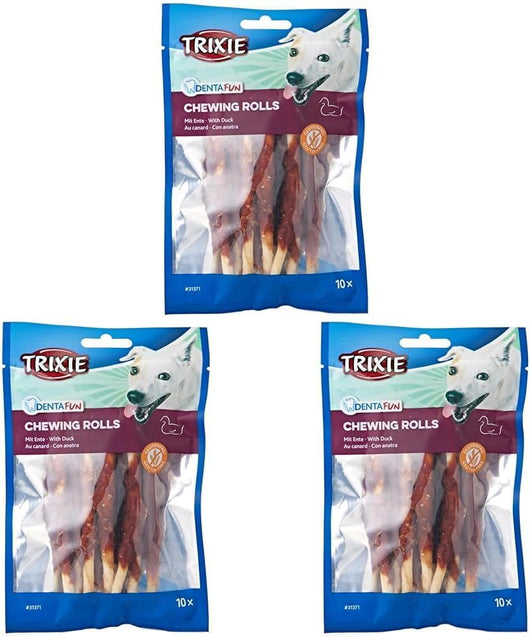 Denta Fun Trixie Bastoncini da masticare anatra, 12 cm, 30 pezzi (3 confezioni)
