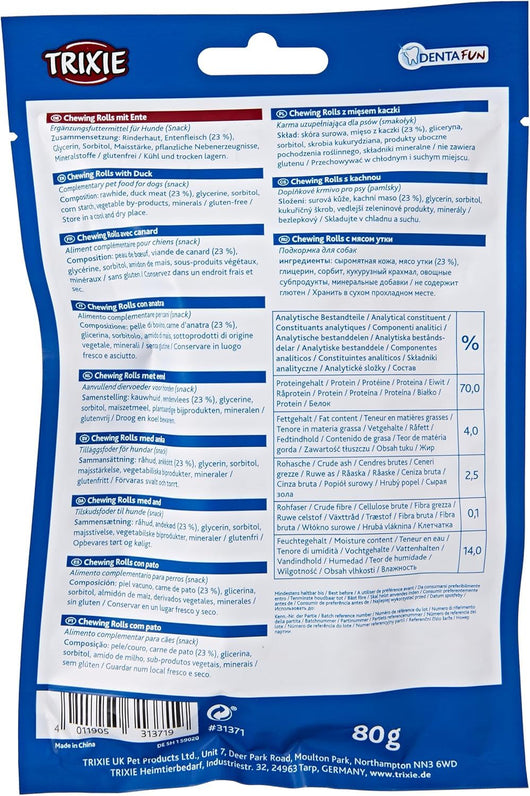 Denta Fun Trixie Bastoncini da masticare anatra, 12 cm, 30 pezzi (3 confezioni)