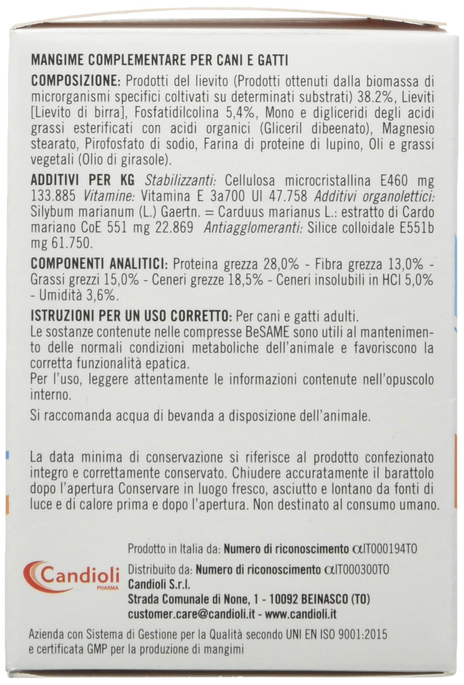 Candioli BeSame Mangime Complementare Cani e Gatti 200 - 30 cps