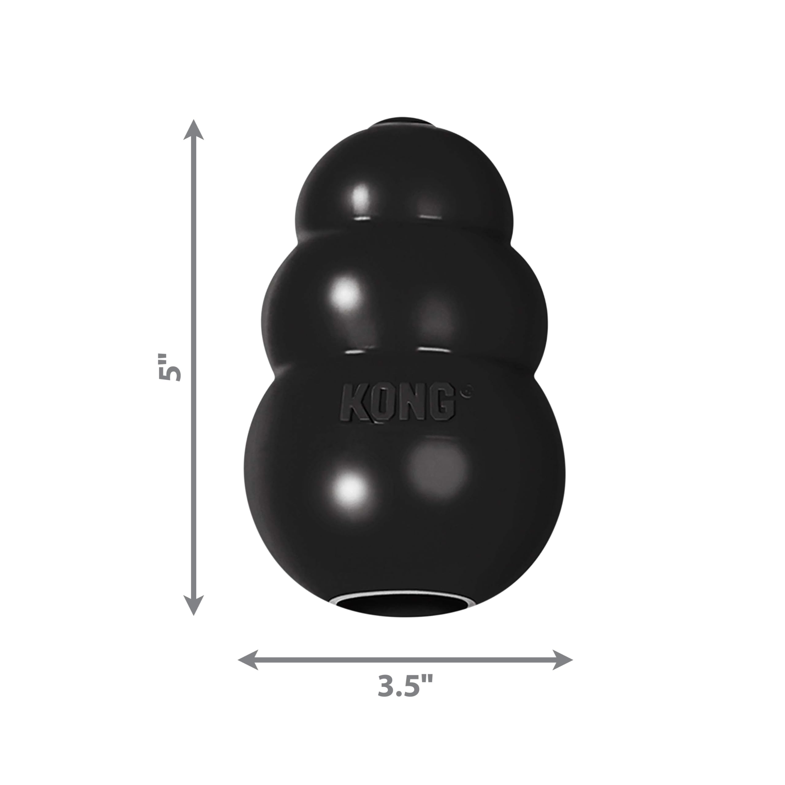 KONG - Extreme Gioco Cani - Gomma Naturale Ultra Resistente, Nero - XL