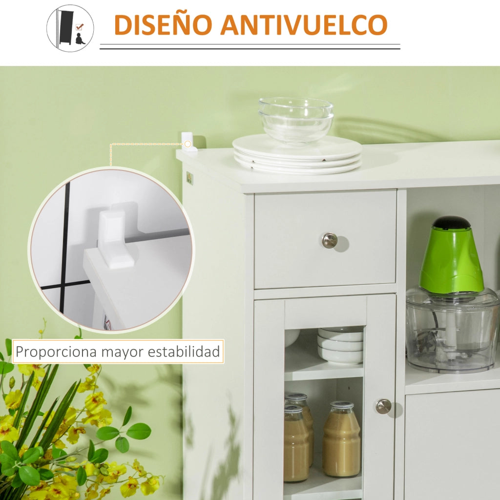 Tavolo da cucina con vetro ¨C zephmum ¨C bianco 80x30x82