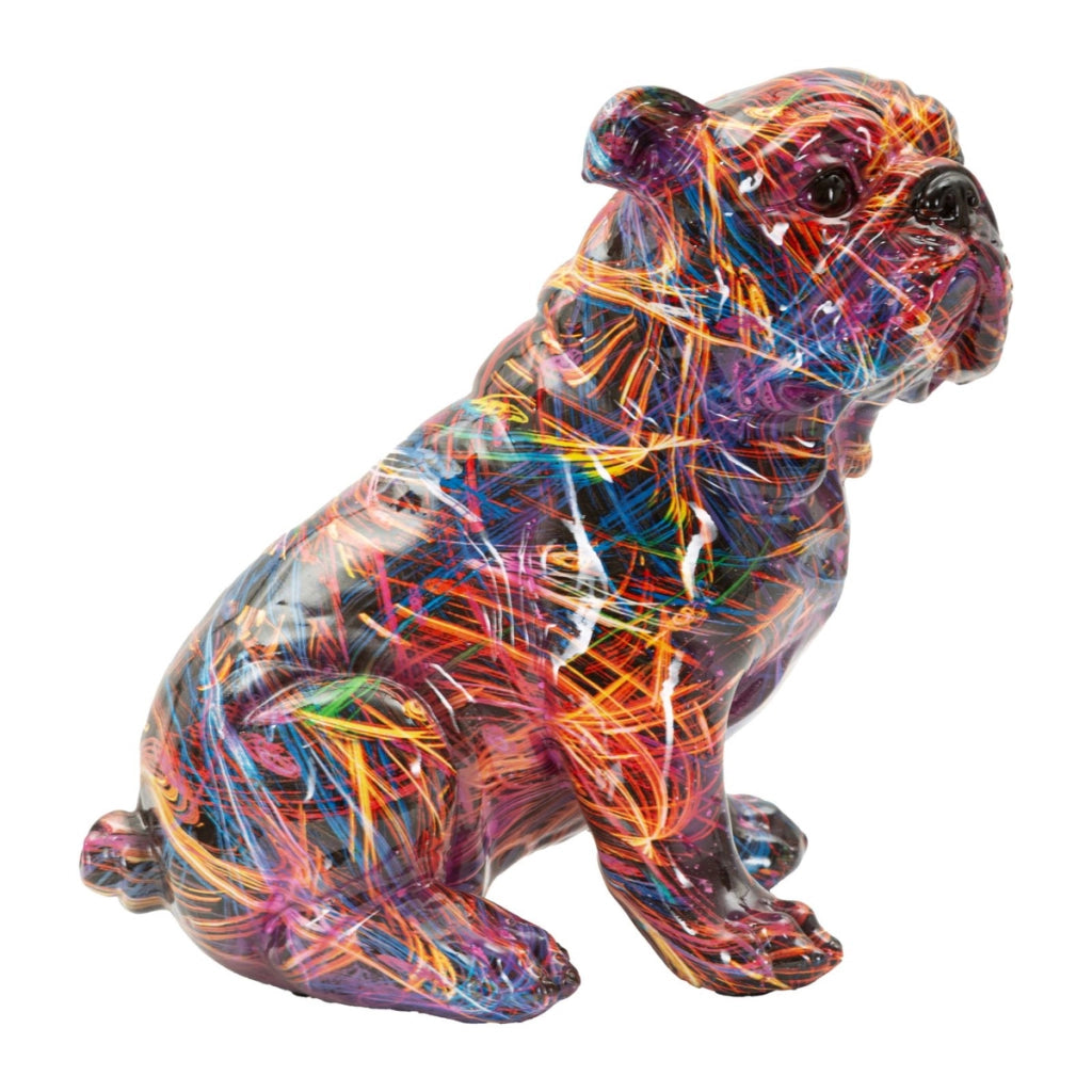 Scultura Bulldog, Multicolore, Poliresina, 21,5x15,5x21 cm