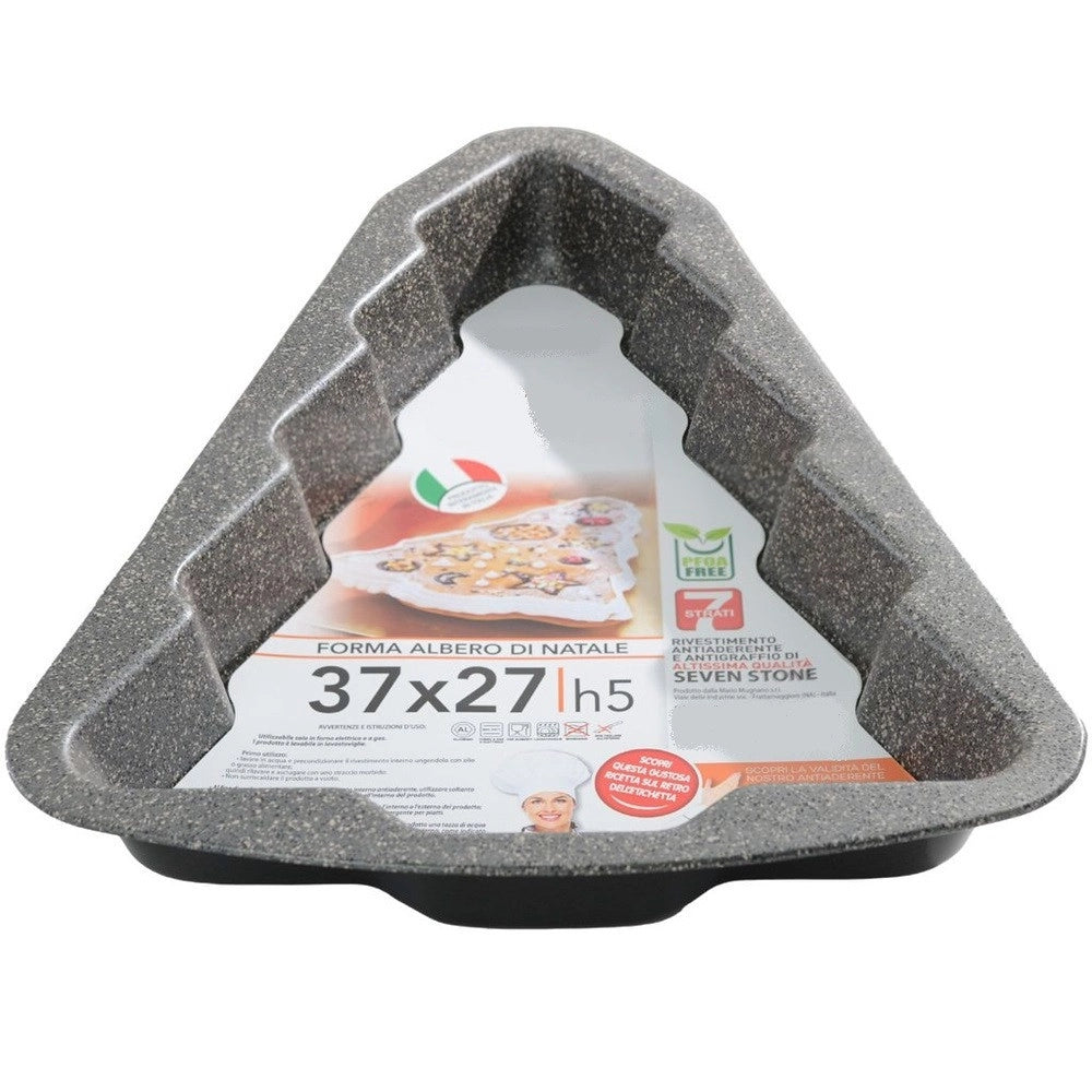 Trade Shop - Stampo Teglia Forma Albero Di Natale 37x27xh5cm Dolci In Alluminio Antiaderente 026269m -