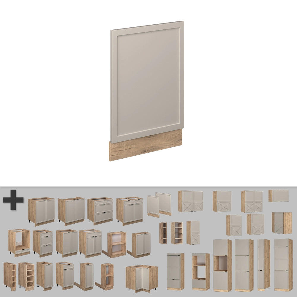 Pannello frontale Fame-Line GrigioBeige/Rovere dorato 45 cm, PL Marmo Vicco