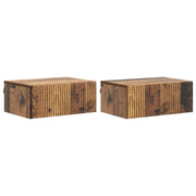 Mobiletto da notte a muro 2 pcs Legno antico 49 x 34,5 x 20 cm