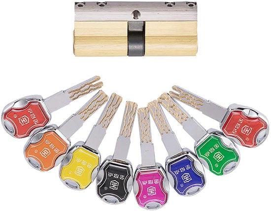 Blocco sicurezza porta con alta sicurezza - Materiale coperchio in rame - Incluso set di 8 chiavi - Adatto per uso interno - Codice prodotto [codice prodotto] - Modello [modello]
