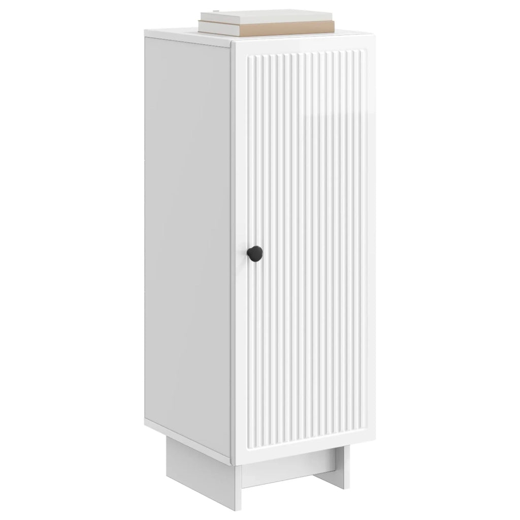 Credenza Bianco Lucido 33 x 34,5 x 90 cm Legno ingegnerizzato