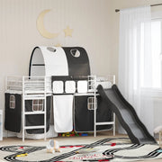 Struttura del letto loft per bambini-Giroletto per bambini Bianco e Nero 75 x 190 cm 552591