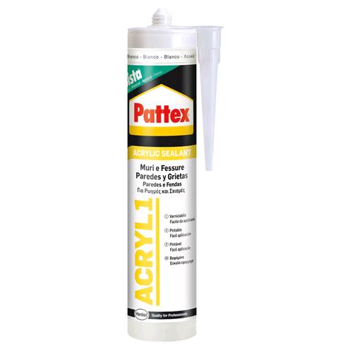 Silicone Acrilico Pattex Pro Acril1 Cartuccia 300 ml Colore Bianco Conf. 25 pezzi