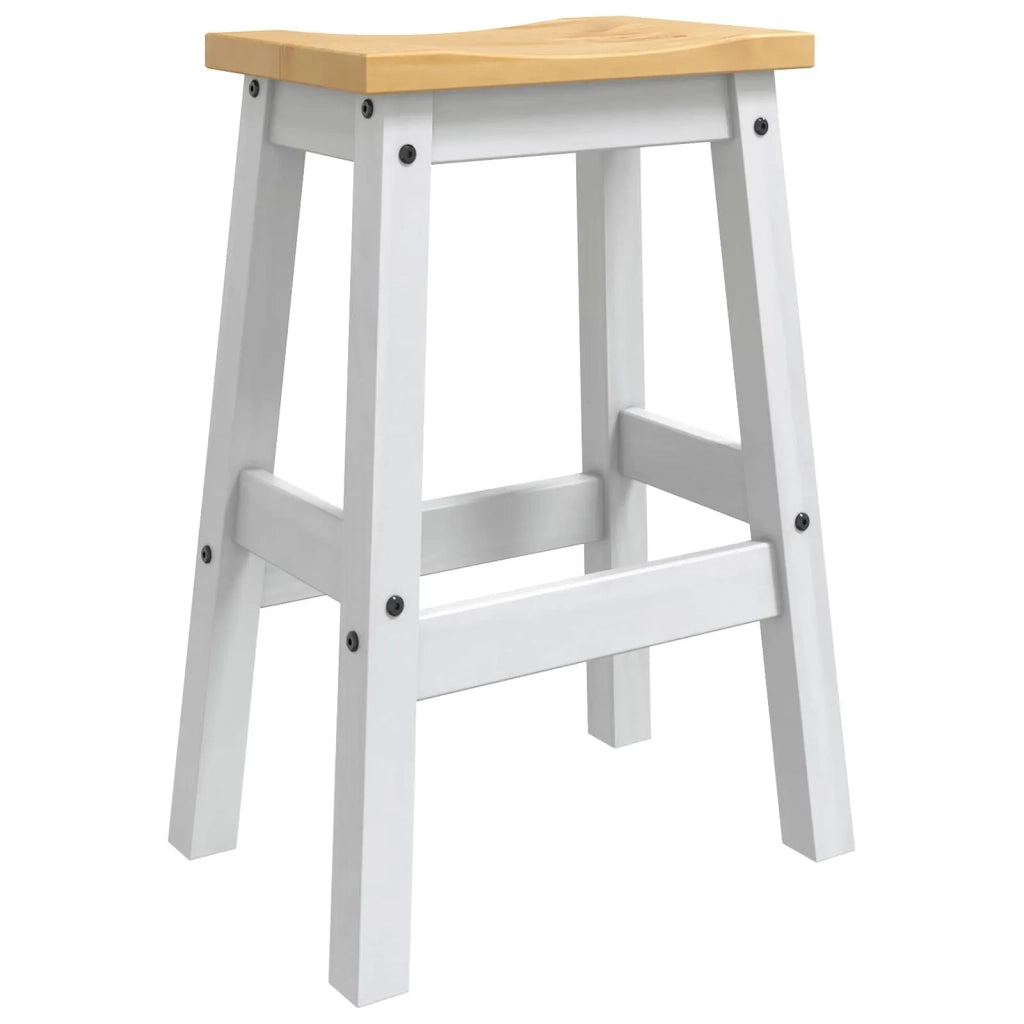Sgabello da bar 2 pz Bianco e Cera di Miele 44 x 30 x 63 cm 42033391