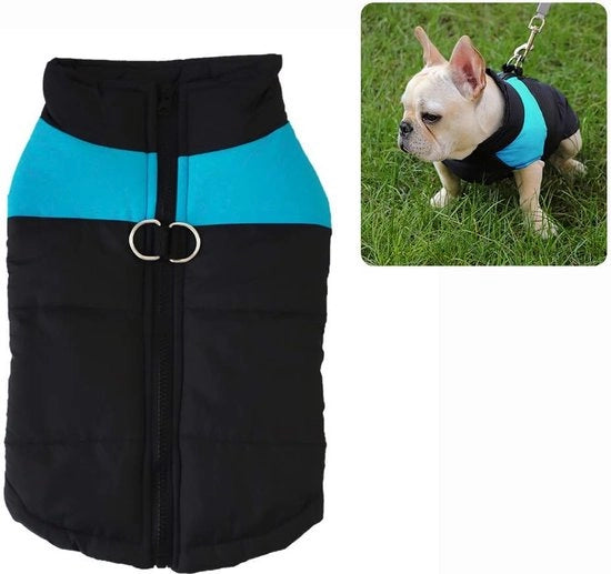 Giacca per Cani - Giacca Calda per Cucciolo e Cane - Abbigliamento per Animali - Impermeabile Ideale per Autunno e Inverno - Nero/Blu