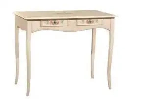 Scrivania scrittoio in legno Shabby chic avorio anticato decorato a mano mod Linda