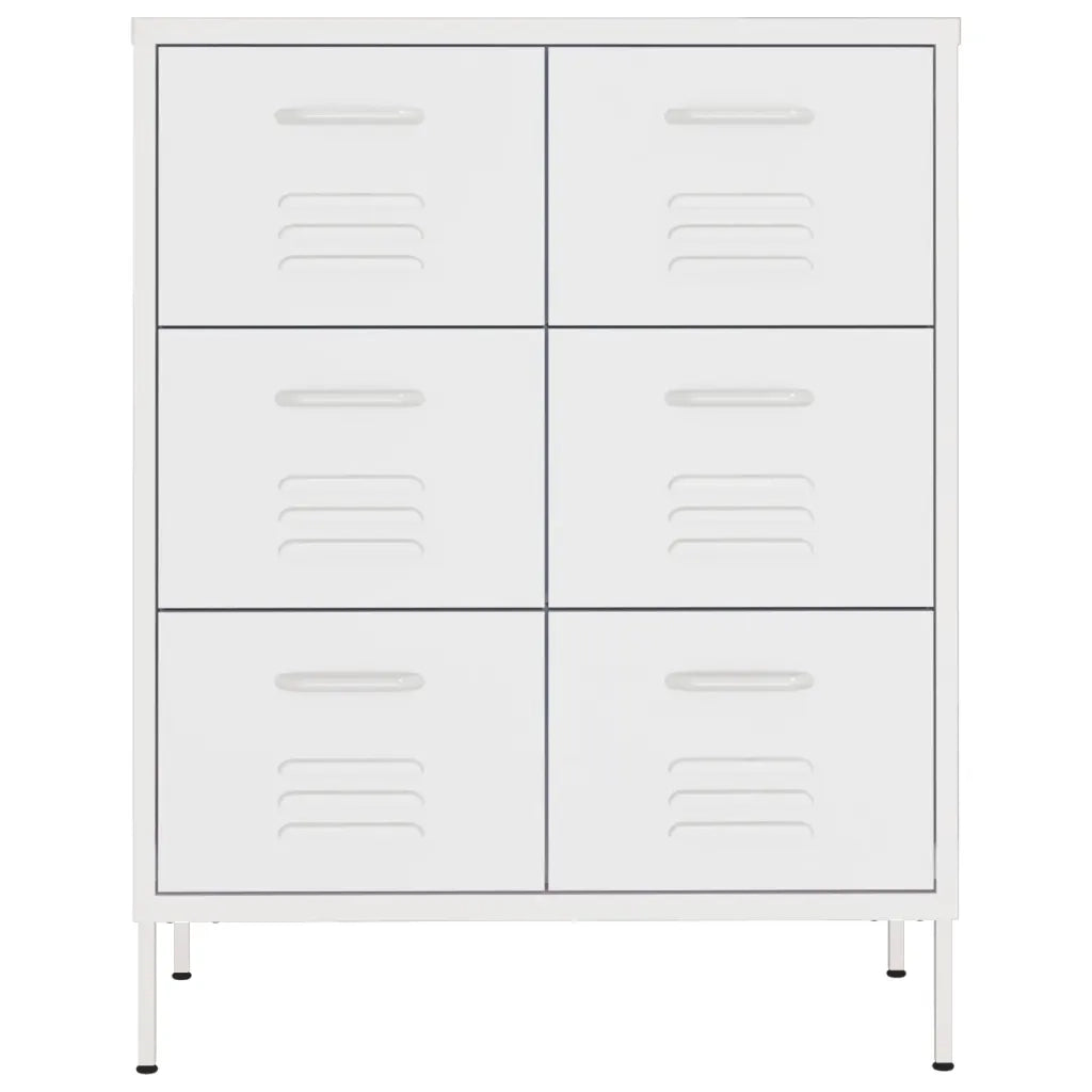 Cassettiera Bianca 80x35x101,5 cm in Acciaio 336152