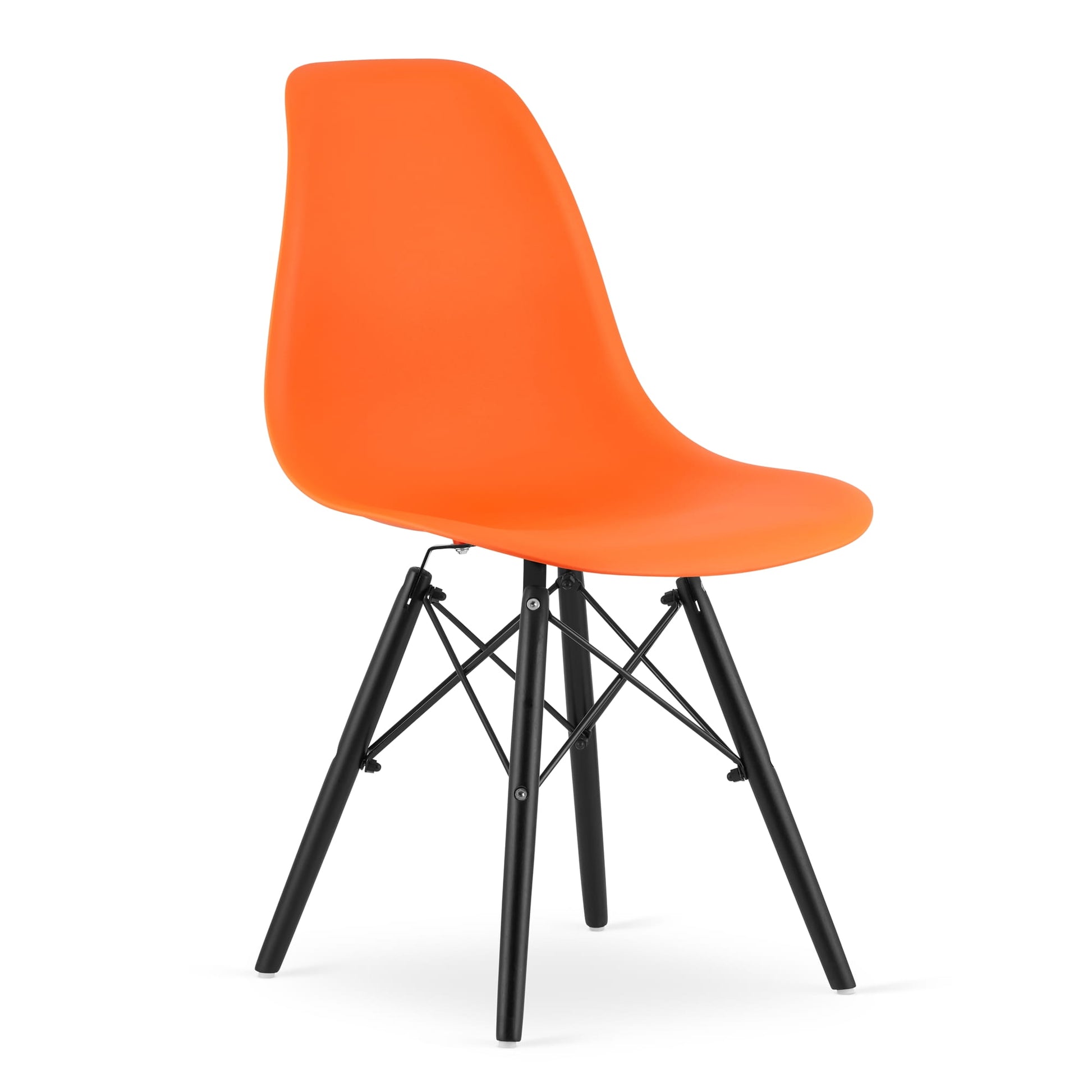 Sedia ergonomica Valora OSAKA con gambe arancioni e nere per soggiorno x2