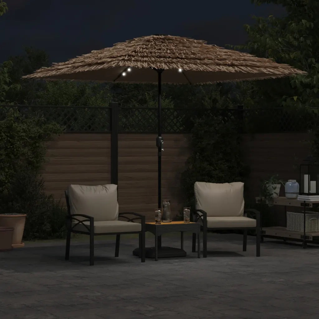 Ombrellone Giardino LED e Palo in Acciaio Marrone 248x248x248cm 4005117