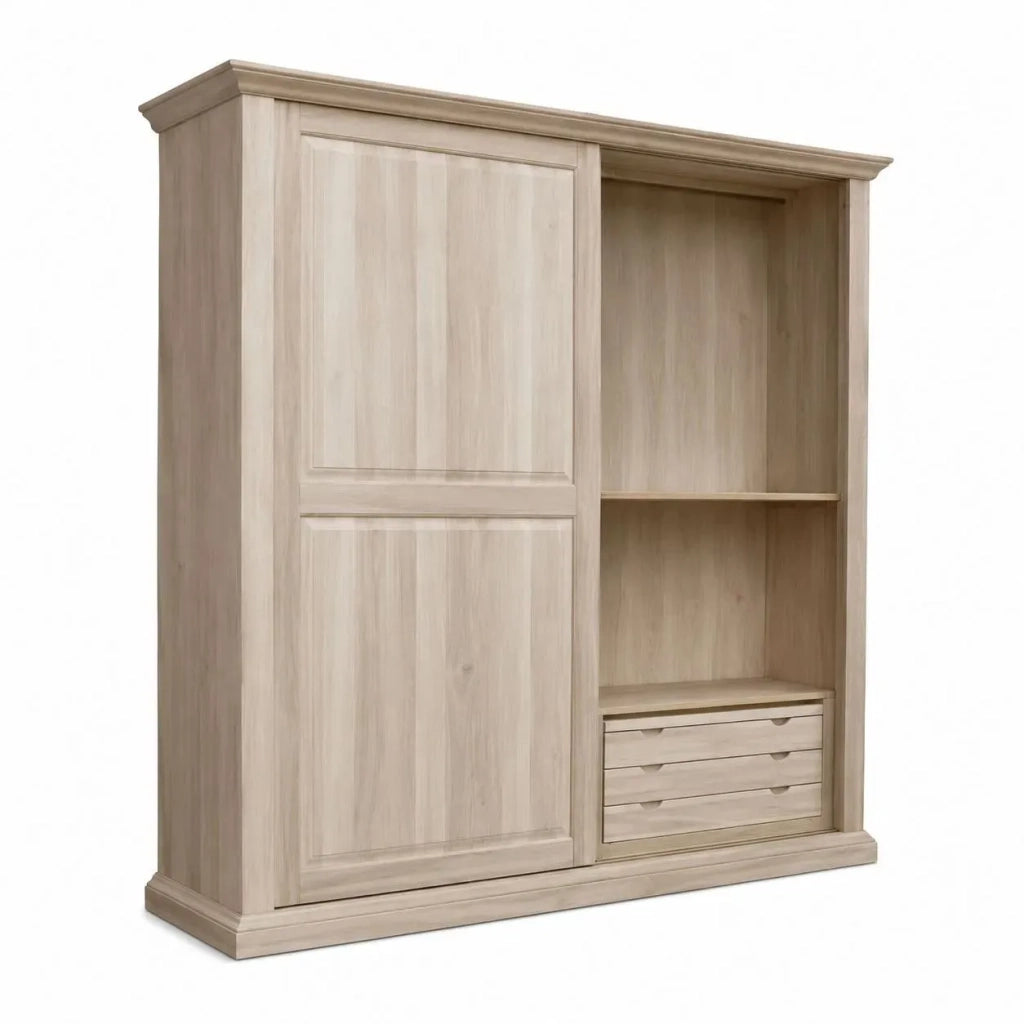 Armadio classico 2 porte scorrevoli legno grezzo 275x66x254 (2166) - Mobili 2G