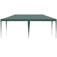 Gazebo da Giardino 6x3 m per Eventi con Pareti Rimovibili e Finestre Trasparenti, Verde