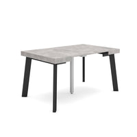 Consolle allungabile, 140x90x73cm, Per 6 persone, Gambe in legno, grigio cemento RF3033