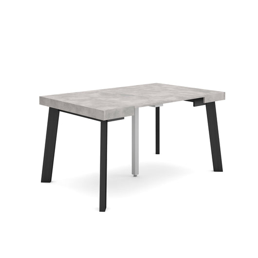 Consolle allungabile, 140x90x73cm, Per 6 persone, Gambe in legno, grigio cemento RF3033