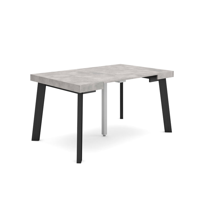 Consolle allungabile, 140x90x73cm, Per 6 persone, Gambe in legno, grigio cemento RF3033