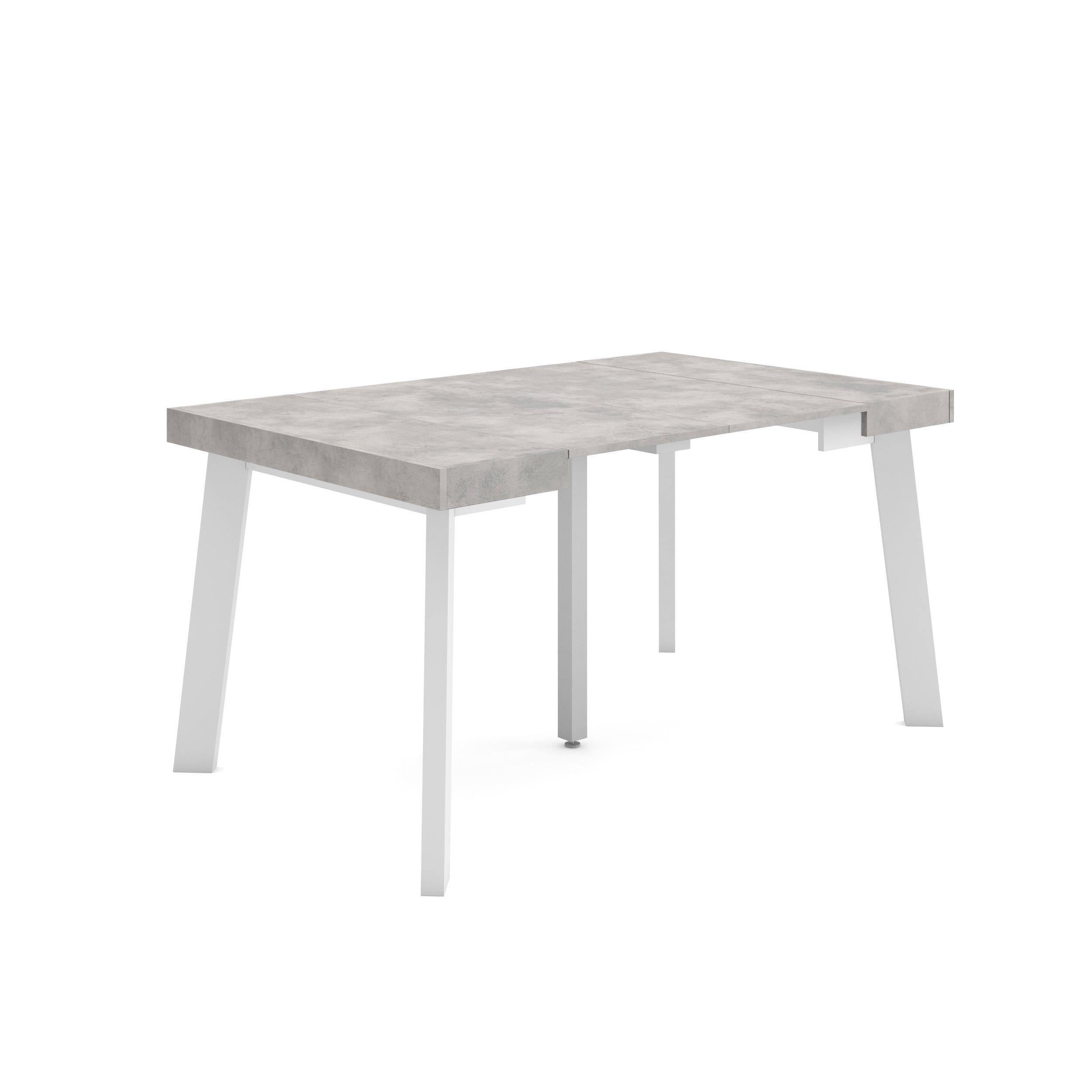 Consolle allungabile, 140x90x73cm, Per 6 persone, Gambe in legno, grigio cemento RF3121