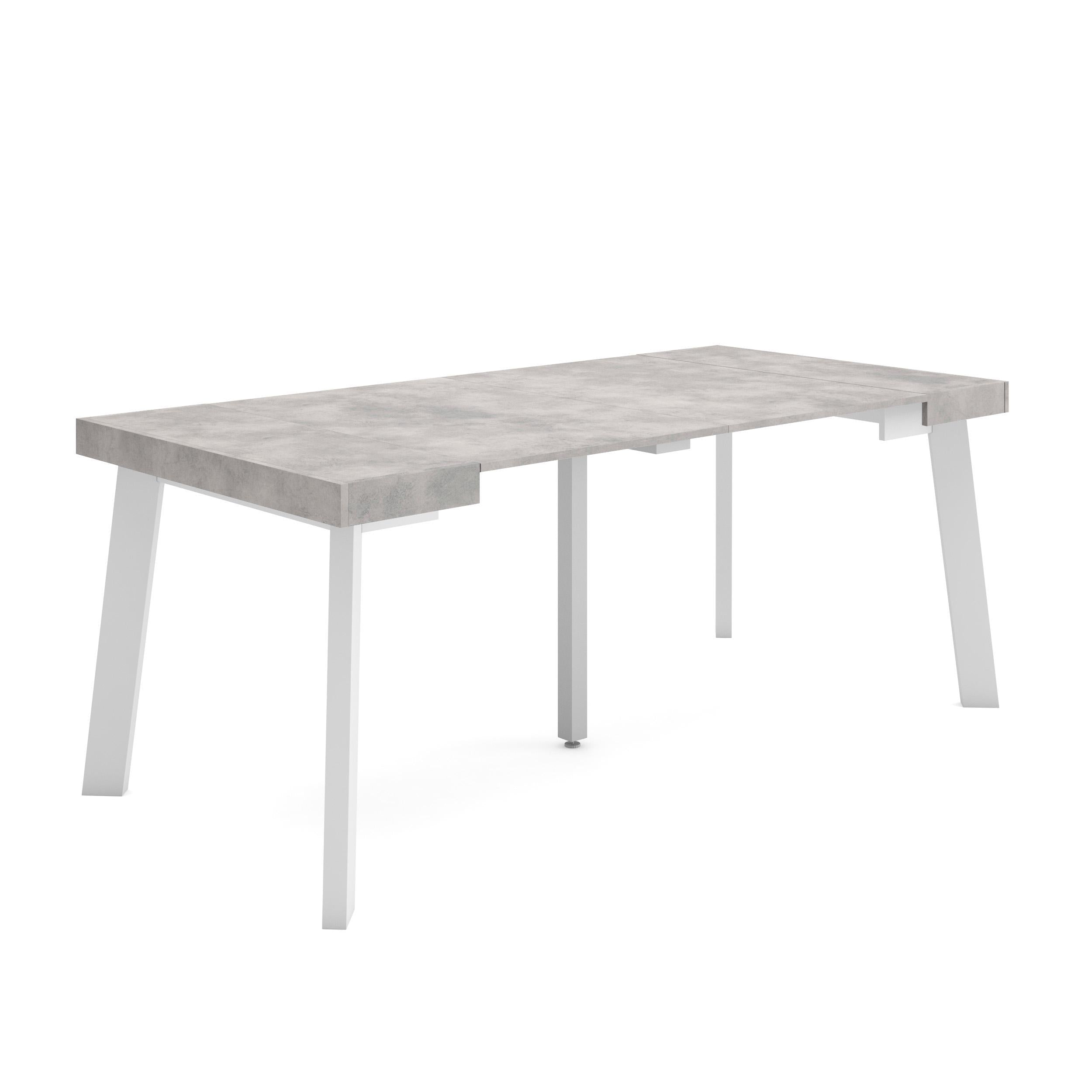 Consolle allungabile, 180x90x73cm, Per 8 persone, Gambe in legno, grigio cemento RF2991