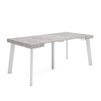 Consolle allungabile, 180x90x73cm, Per 8 persone, Gambe in legno, grigio cemento RF2991