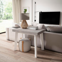 Consolle allungabile, 180x90x73cm, Per 8 persone, Gambe in legno, grigio cemento RF2991