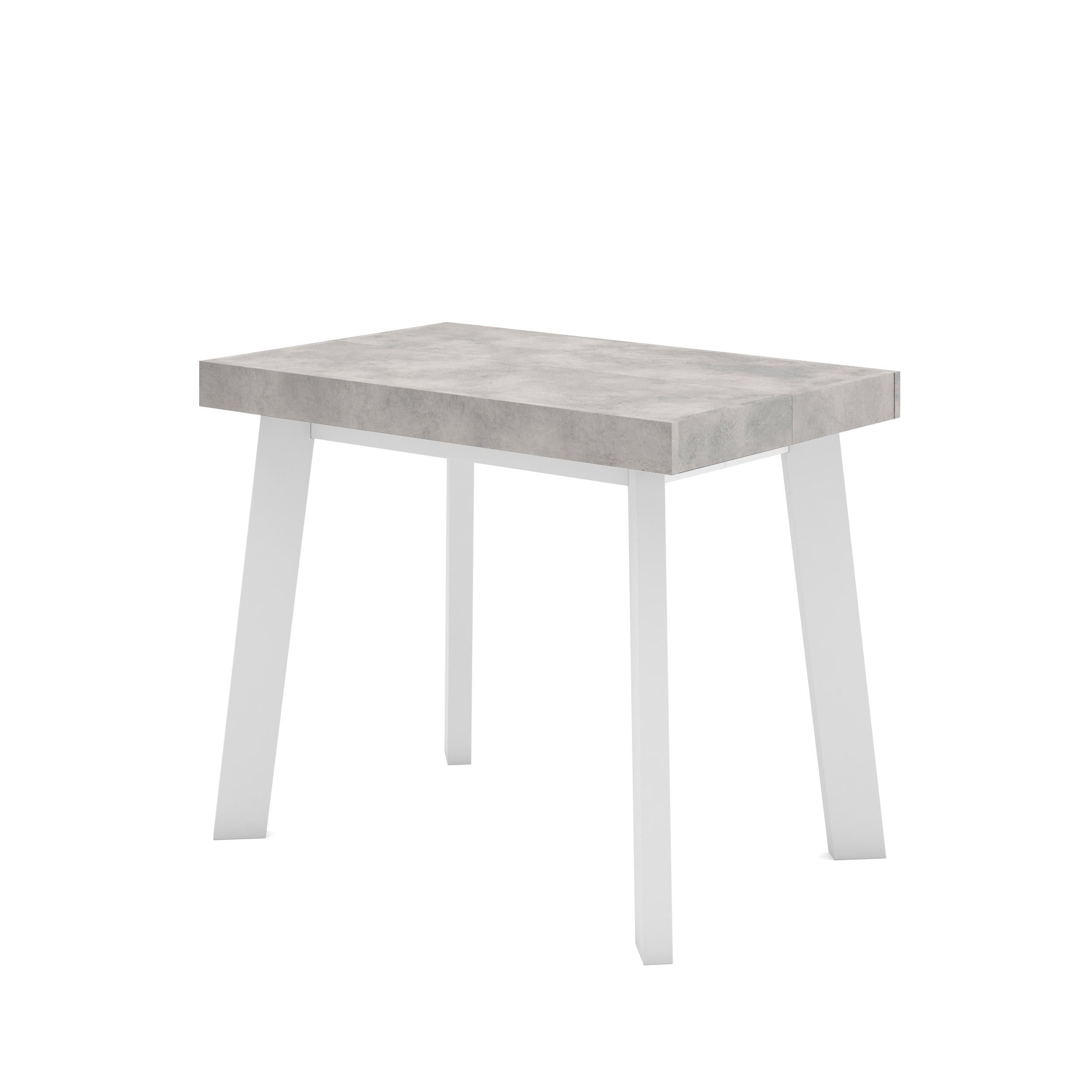 Consolle allungabile, 180x90x73cm, Per 8 persone, Gambe in legno, grigio cemento RF2991