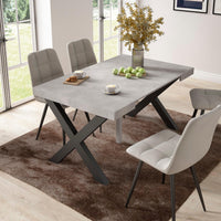 Consolle allungabile, 58 fino 140x90x73cm, Per 6 persone, Gambe in legno, grigio cemento RF2733